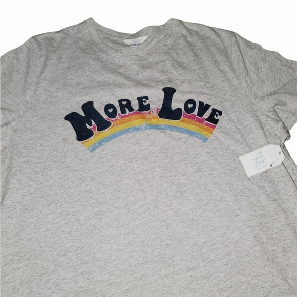 Time and Tru NWT Short Sleeve "More Love" Graphic Tee 570 - Picture 2 of 6